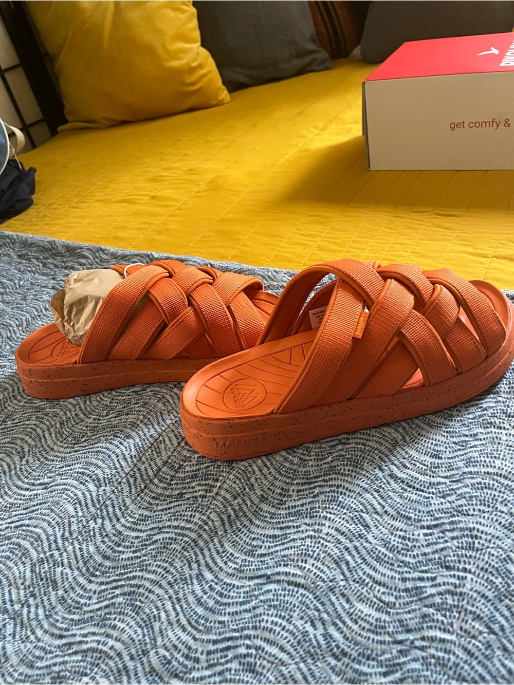 Malibu Orange Strappy Sandal with Branded Tag